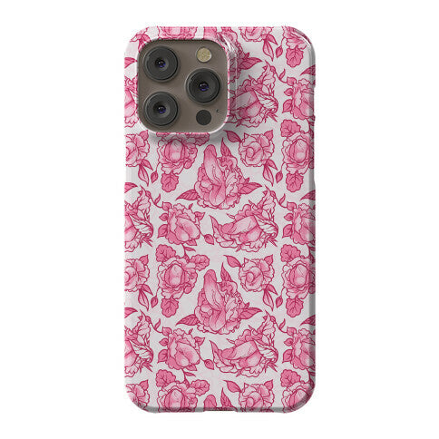 Floral Penis Pattern Pink Phone Case